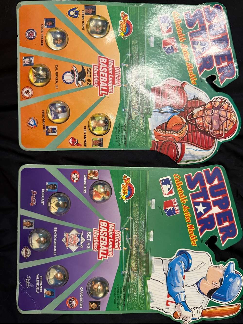 Super Star Collectible MLB Action Marbles Set (Green, Orange, Purple)